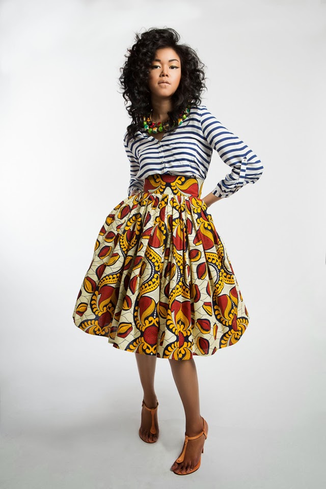 Jupe en pagne-africain-African print skirt by Jinaki via ciaafrique.com 