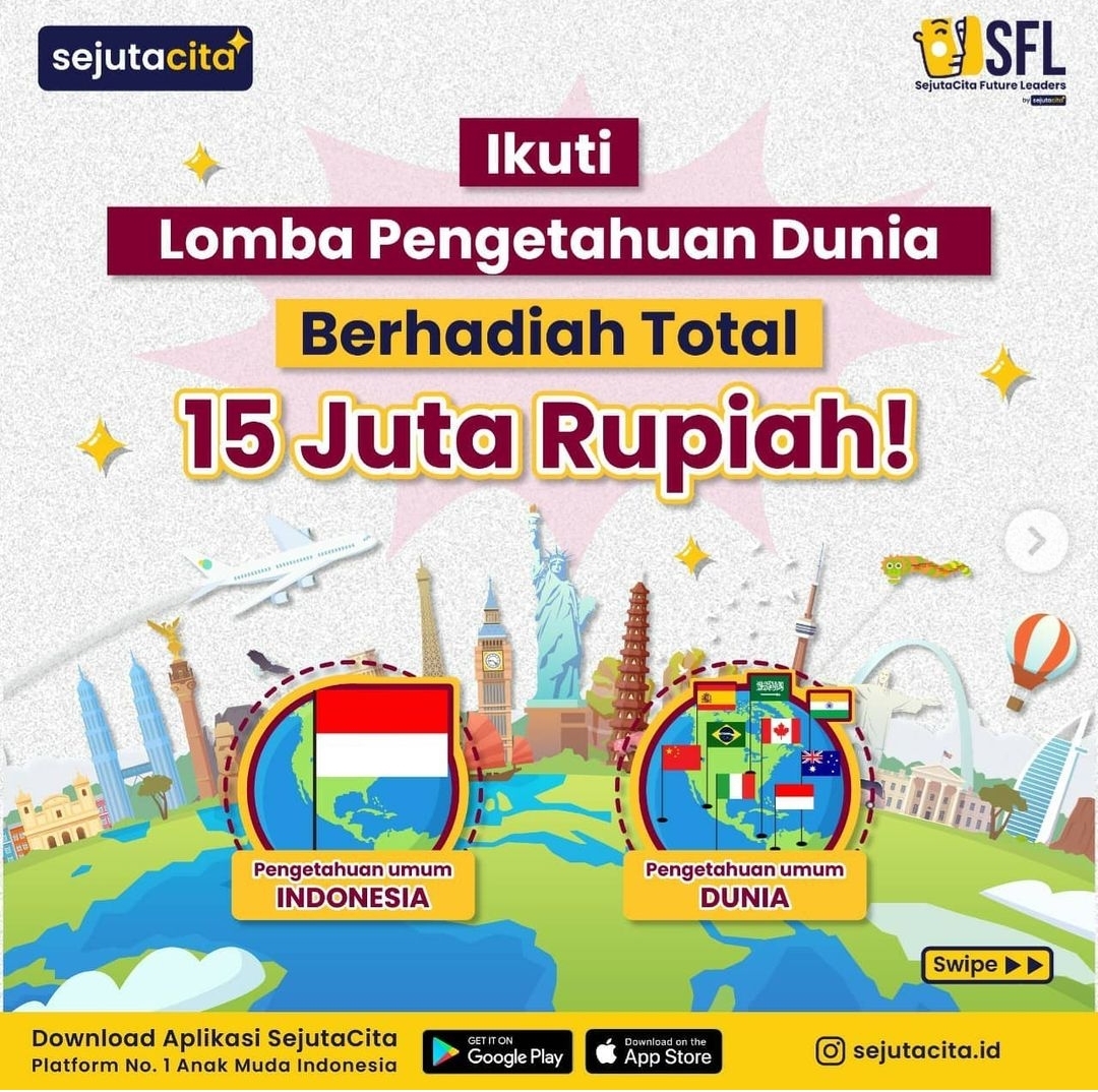 Ikuti Lomba Pengetahuan Dunia Total Hadiah 15 Juta Portal Kompetisi Dan Beasiswa