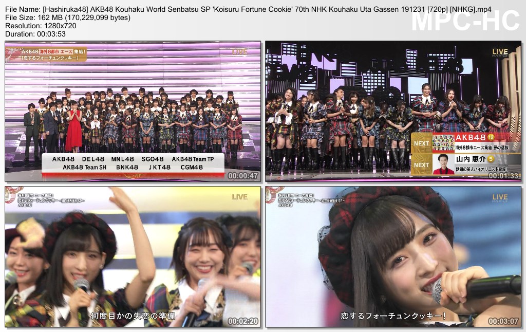 Akb48 Nogizaka46 Keyakizaka46 Hinatazaka46 Lgm 70th Nhk Kouhaku Uta Gassen Nhkg Hashiruka48