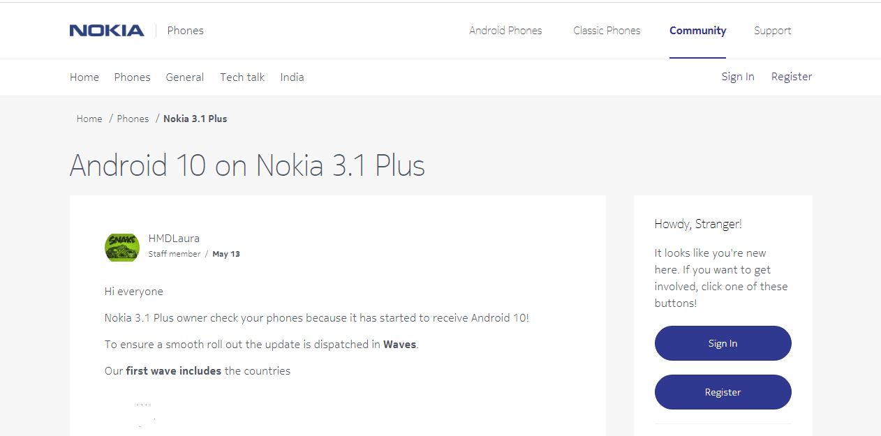 Nokia 3.1 Plus updated to Android 10 Nokia 3.1 Plus updated to Android 10