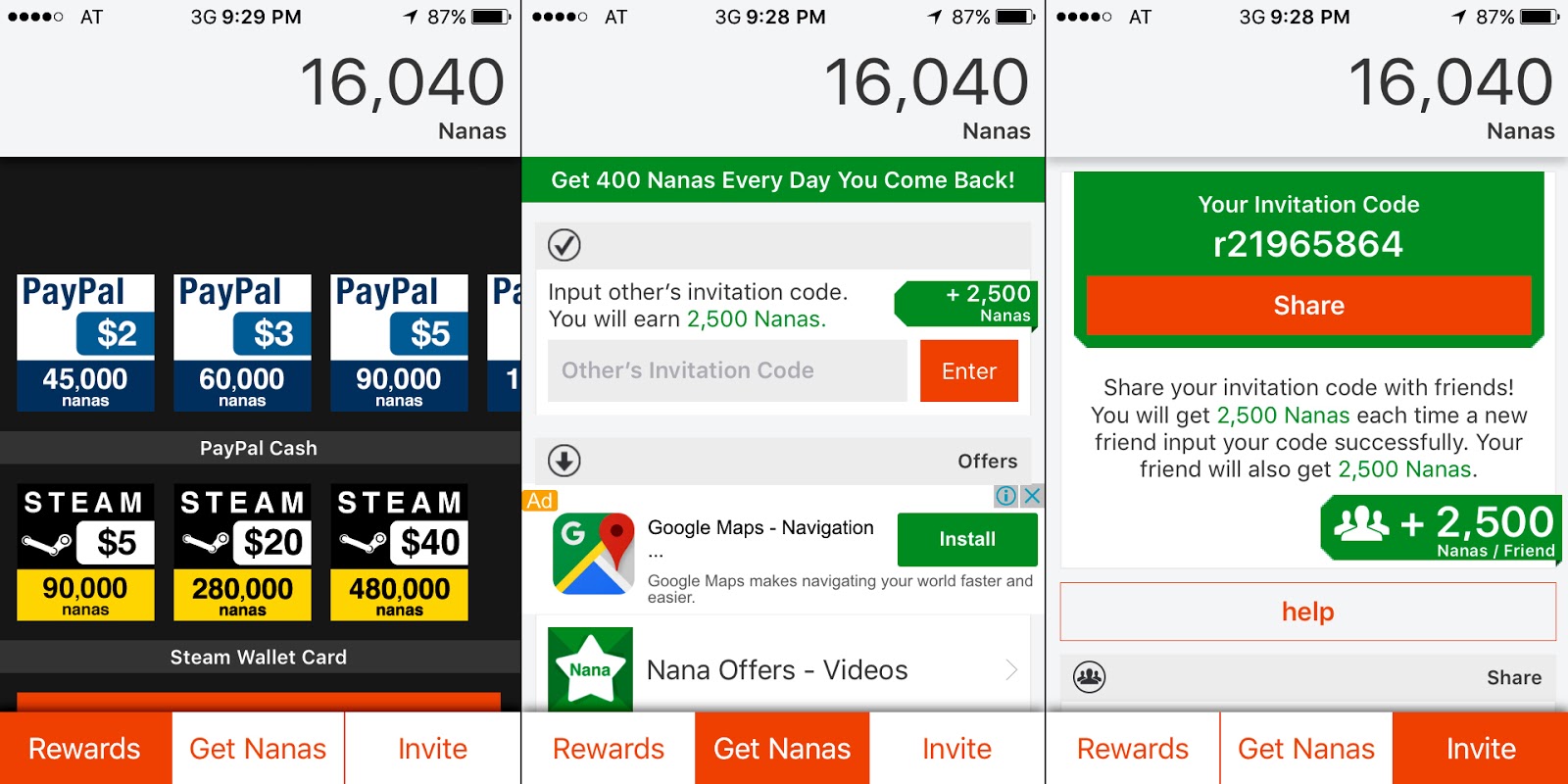 App Nana Invitation Codes 2017