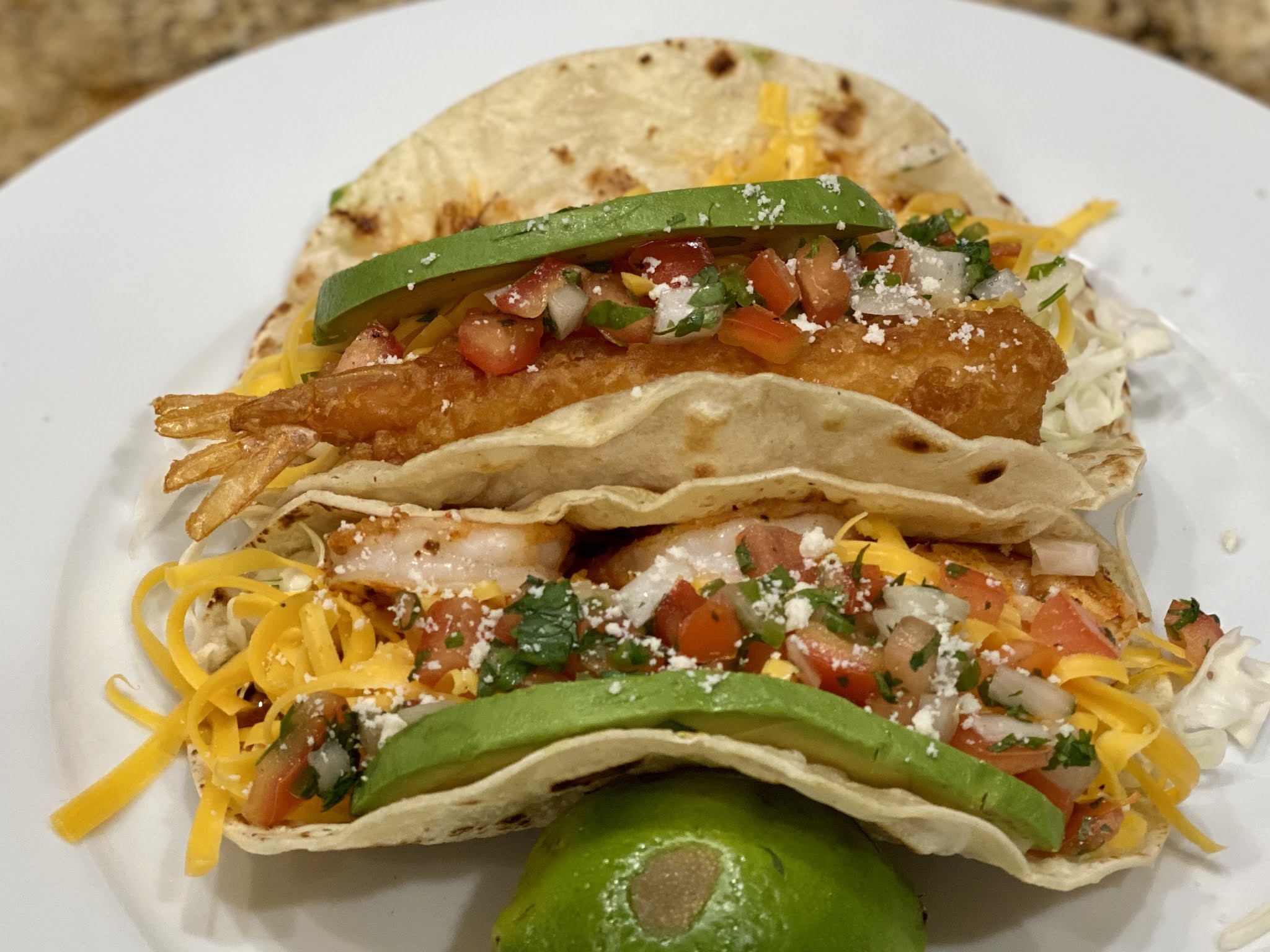 GREAT EATS HAWAII GRILLED SHRIMP AND SHRIMP TEMPURA TACOS