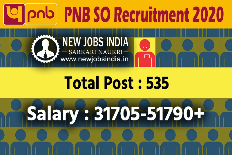 Punjab National Bank PNB SO Recruitment 2020