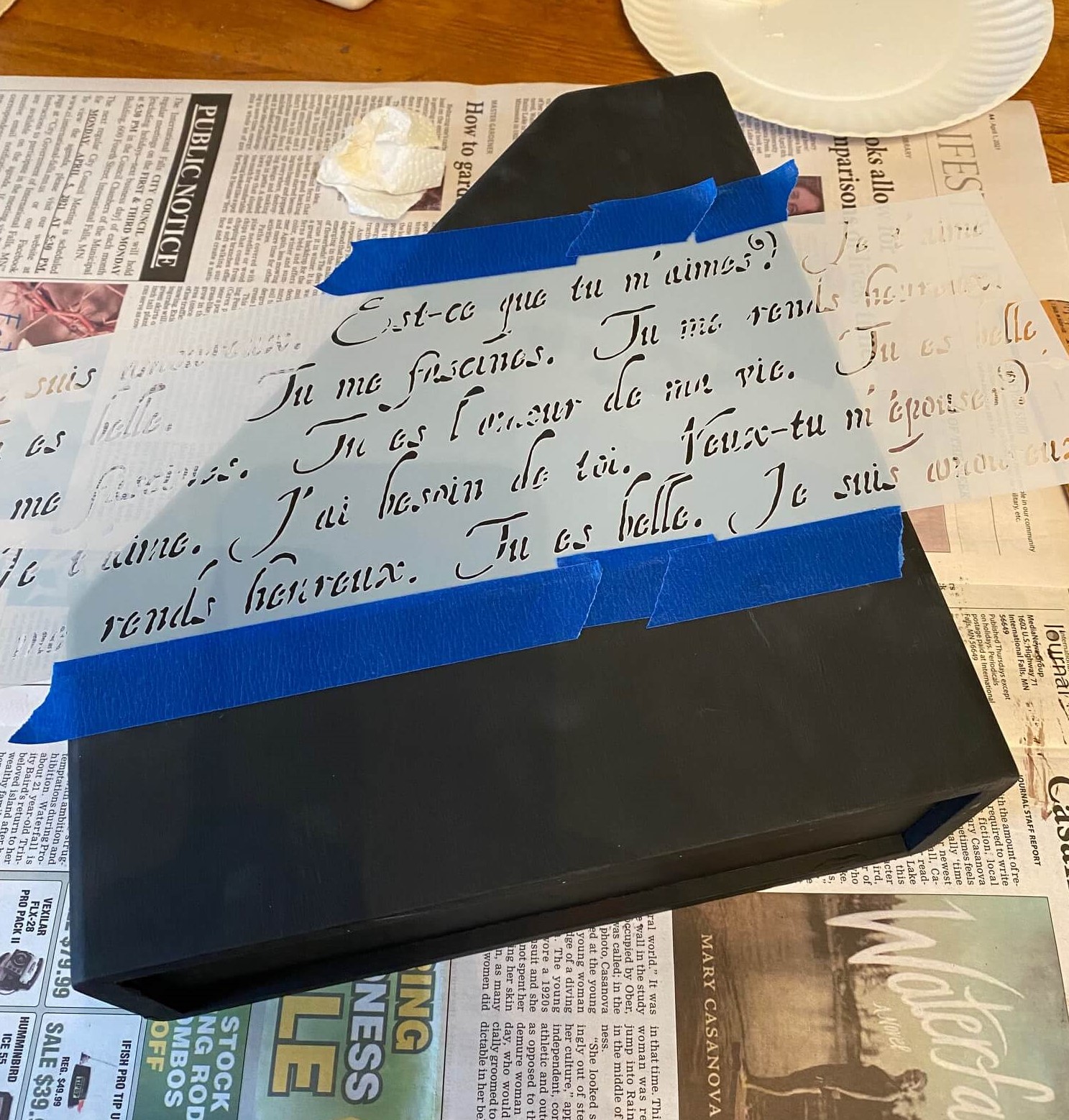 Thrifted Wooden File Bins Receive A French Script Makeover Organized