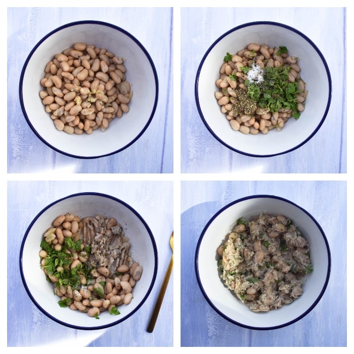 Vegan Italian White Bean & Tomato Sandwich - Step 1 Vegan Italian White Bean & Tomato Sandwich - Step 1 - bean sandwich filler