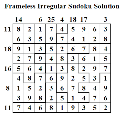 Frameless Irregular Sudoku (Daily Sudoku League #32) Solution