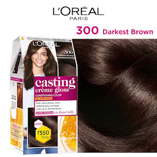 L'Oreal Paris Casting Creme Gloss Hair Color, Darkest Brown 300 (87.5g + 72ml)