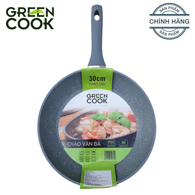 [Size VD30] Chảo sâu đáy từ vân đá chống dính Green Cook GCP02-30IH