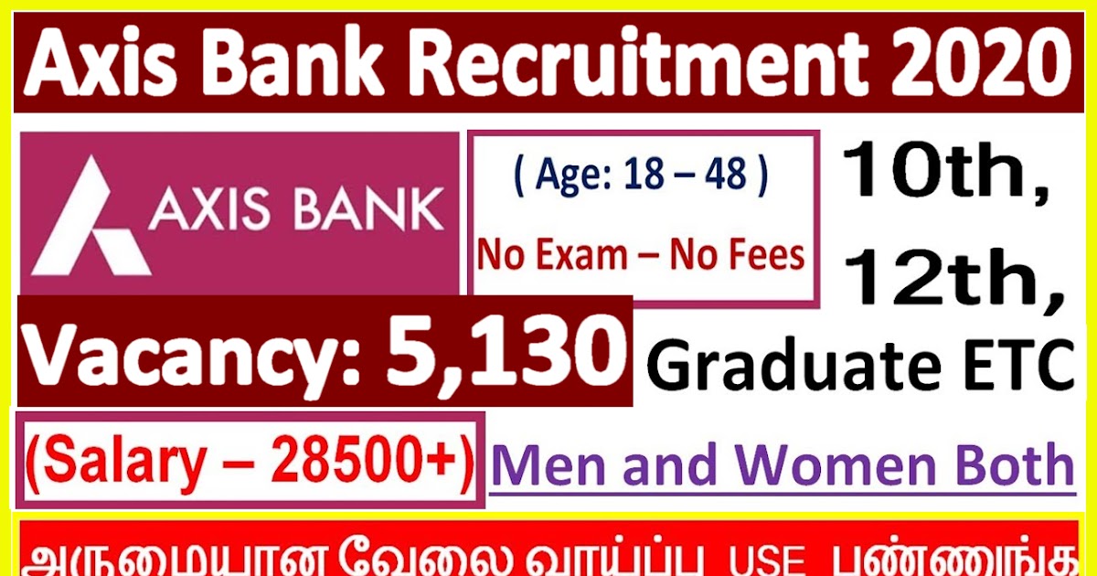Axis Bank Recruitment 2020 Direct Interview Job 5130 Vacancy Latest