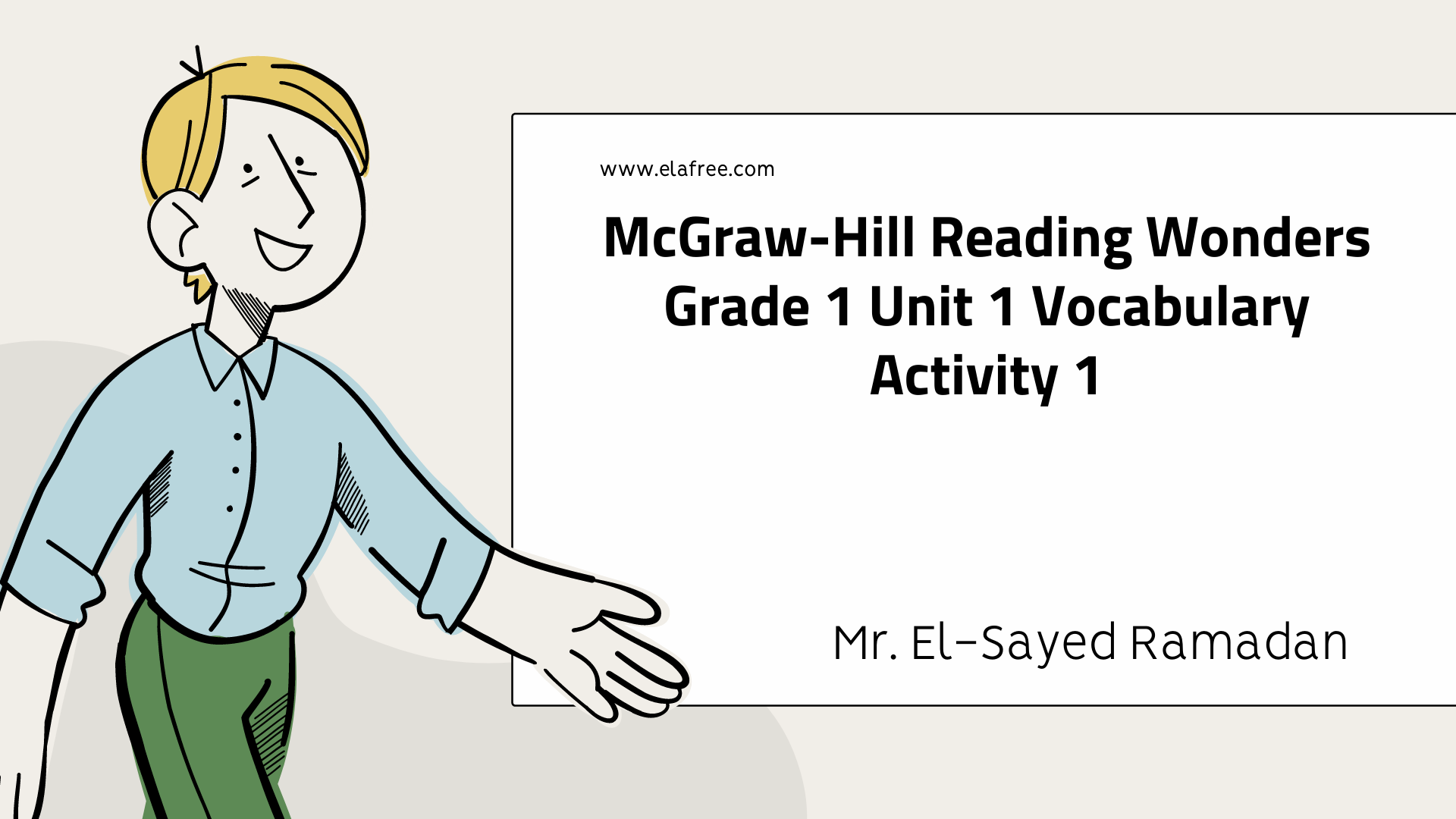 McGrawHill Reading Wonders 2020 Grade 1 Unit 1 Week 1High Frequency