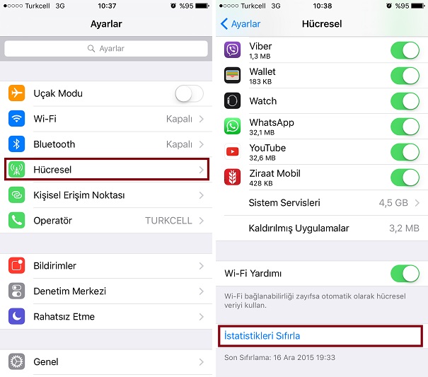 Iphone Ile Hucresel Veri Istatistikleri Nasil Sifirlanir Bilisimbilgi Com