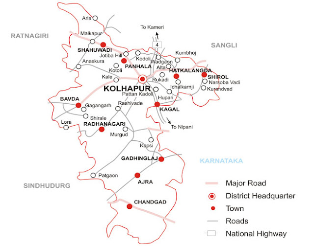 kolhapur map with tourist places
