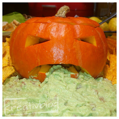 https://www.kleiner-kreativblog.de Halloween-Food "Kotzender Kürbis"