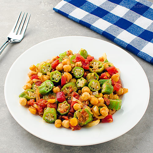 Kitchen Riffs Okra, Tomato, and Chickpea Curry