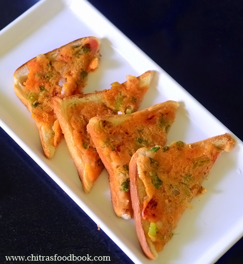 Instant Rava Toast / Suji Toast Recipe Without Curd Chitra's Food Book
