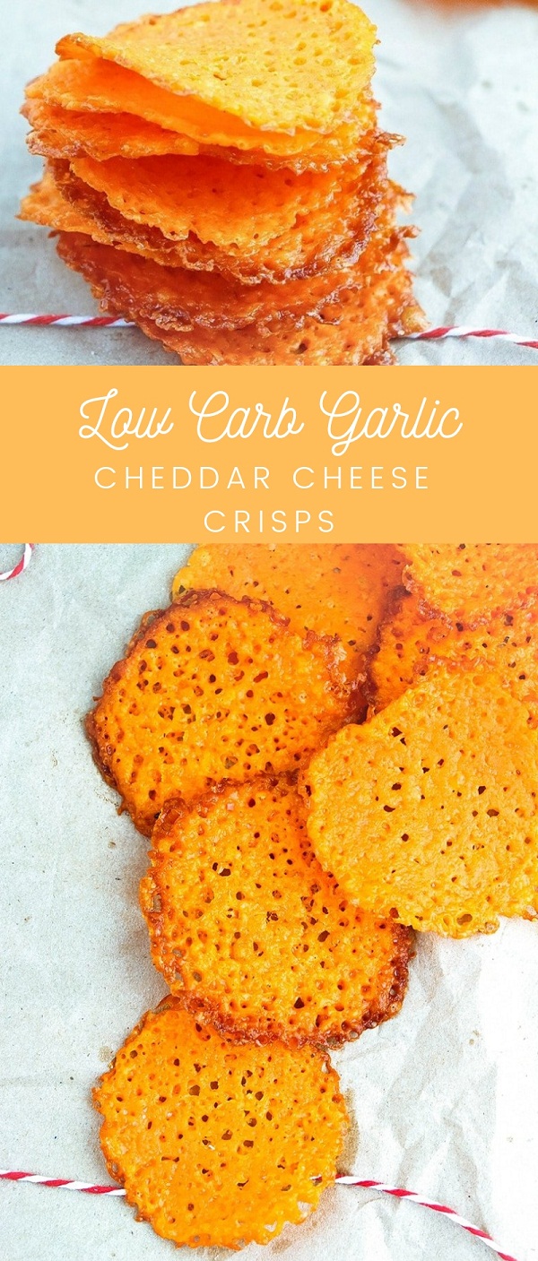 Low Carb Garlic Cheddar Cheese Crisps Low Carb Garlic Cheddar Cheese Crisps