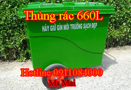 Thùng rác công cộng 120 lít màu xanh, cam nhập khẩu giá siêu rẻ