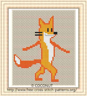 Walking fox, Free and easy printable cross stitch pattern