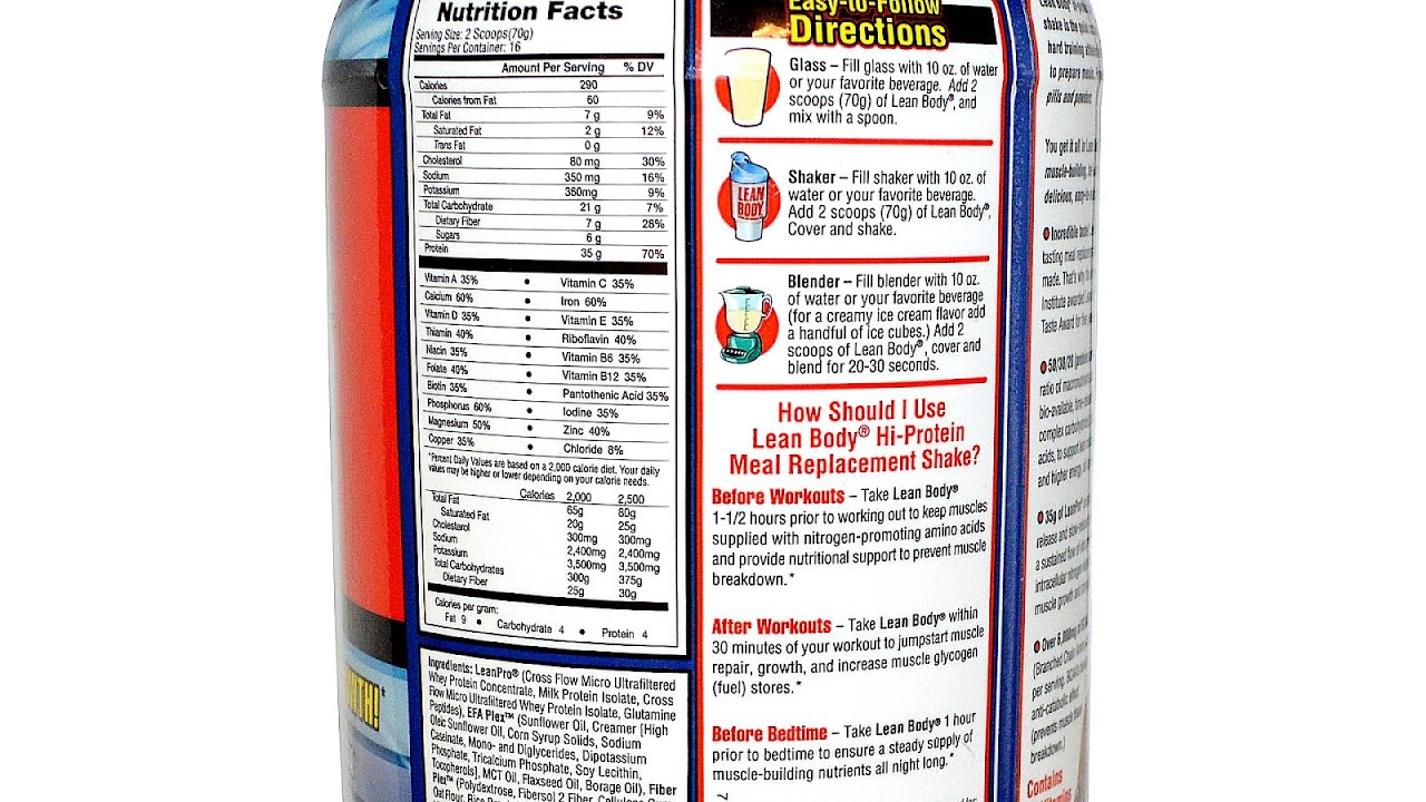 Labrada Lean Body Protein Shake Lean Choices