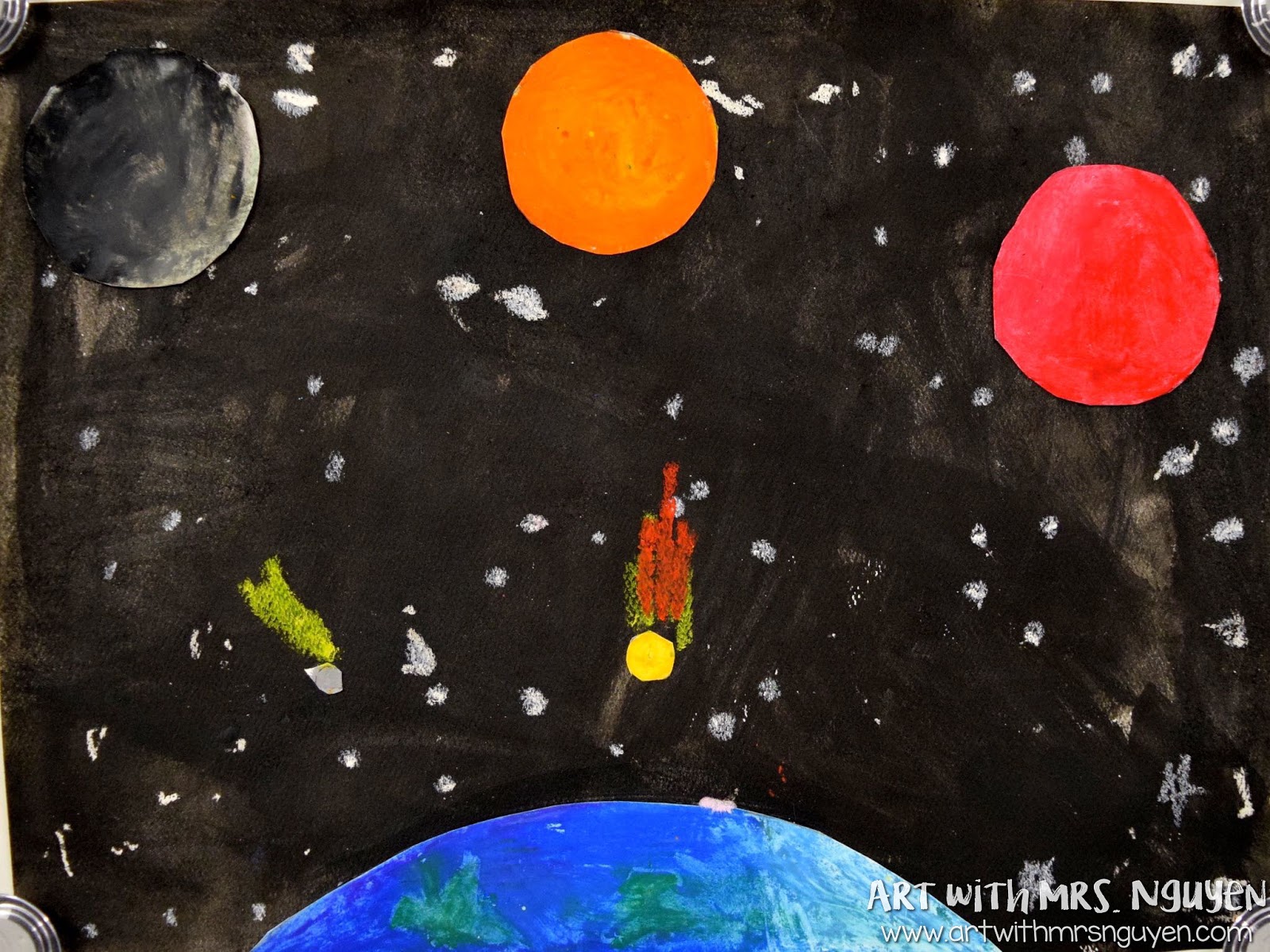 Oil Pastel Planets and Composition | Art with Mrs. Nguyen