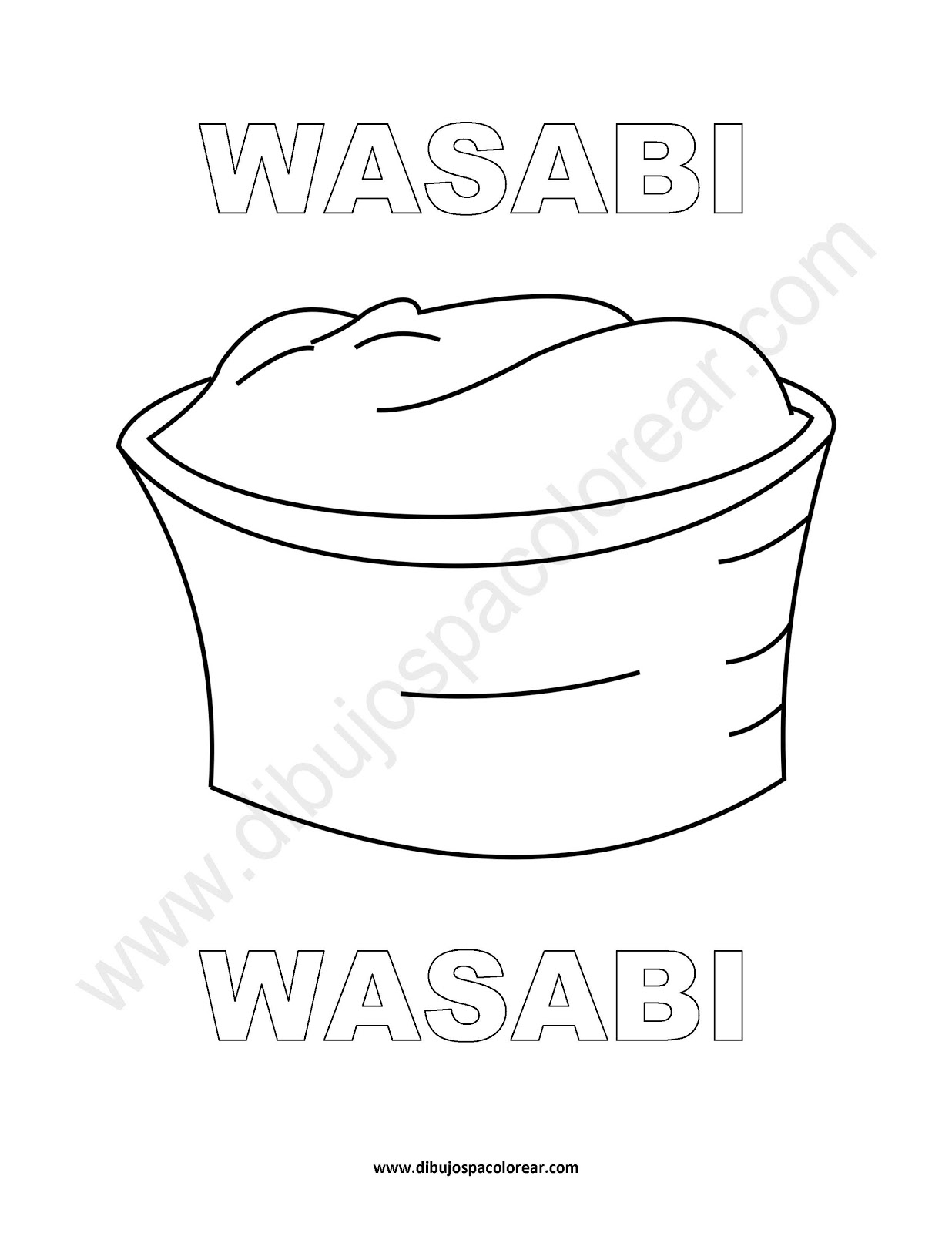 Dibujos Inglés Español con W Wasabi Wasabi