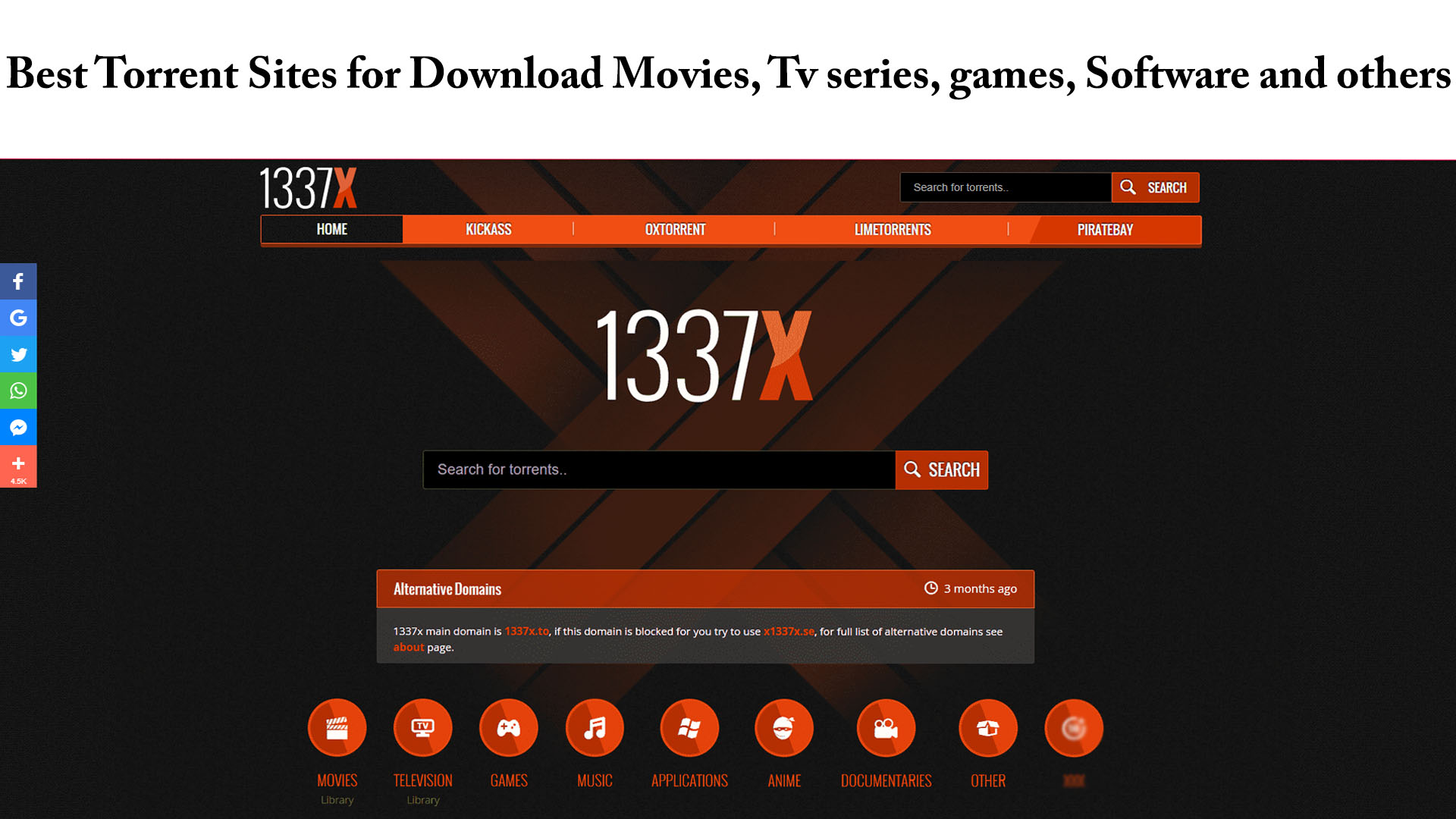 Best Torrent Sites for Download Movies, Tv series, games, Software and