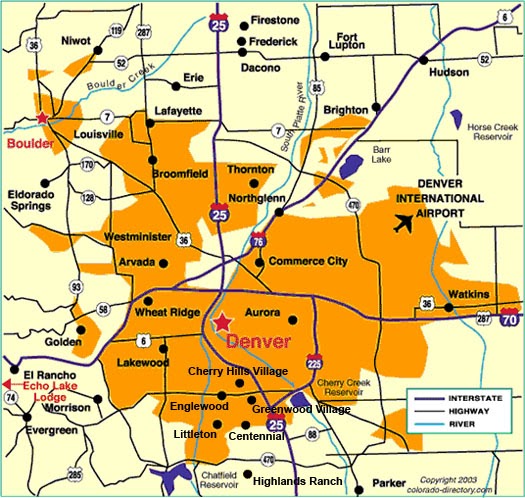 maps of dallas: Denver Map