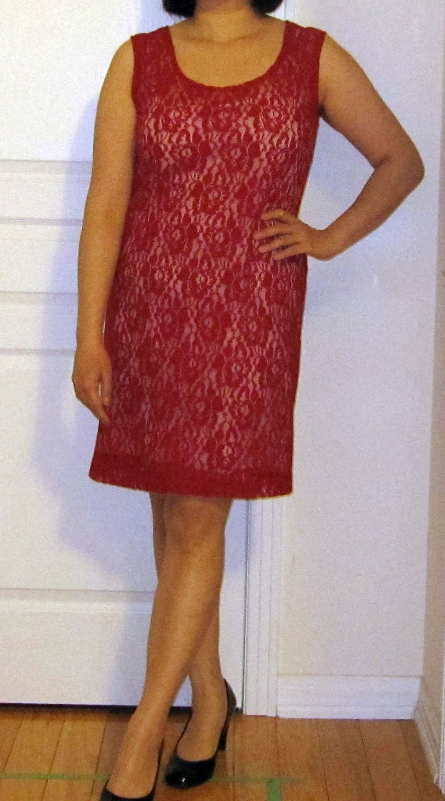 Frou Frou by lovenicky: Refashioned: Red lace dress got sleeves!