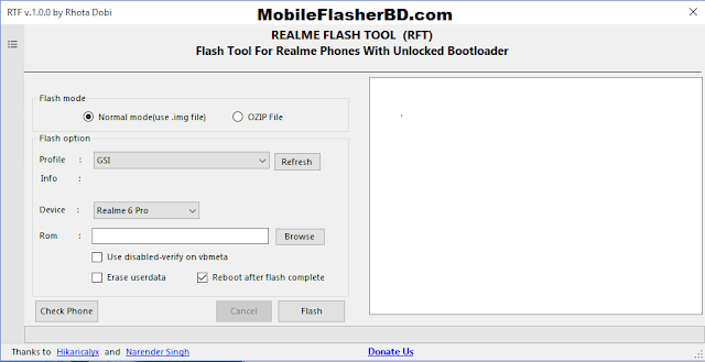 Download Realme Flash Tool ( RFT) V1.0.0 Latest Update Unlock Tool Free For All Without Password
