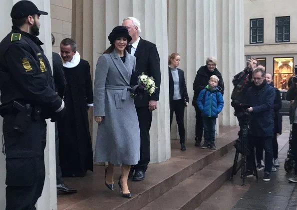 Crown Prince Frederik and Crown Princess Mary attended a church service at Church of Our Lady. Massimo Dutti