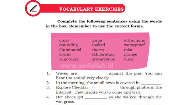 Pembahasan Soal Bahasa Inggris Chapter 5 Halaman 75 Kelas 10 Vocabulary Exercise
