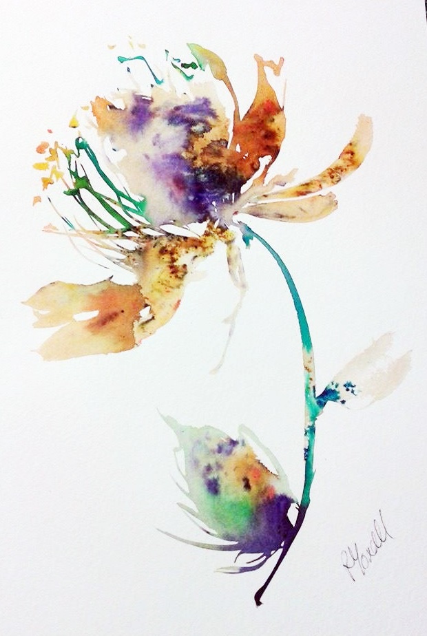 ColourCraft: Fantasy Brusho flowers by Rebecca Yoxall