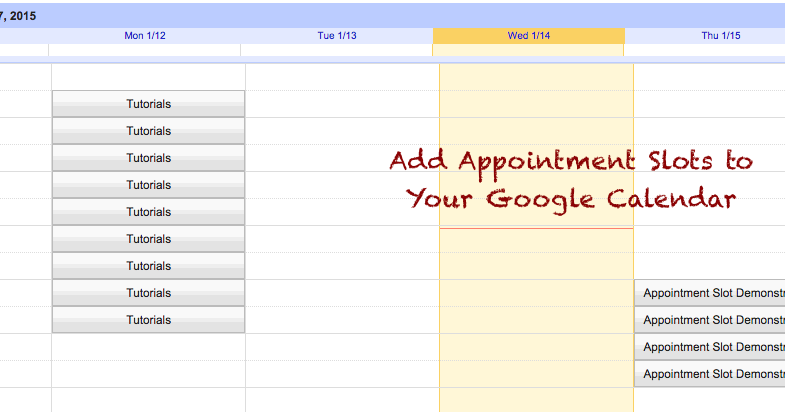 Appointment slots in google calendar
