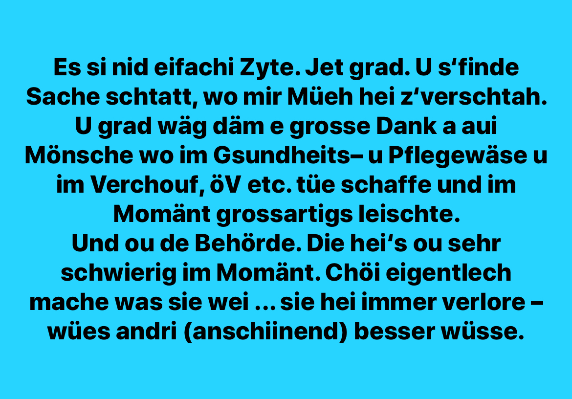 Dr.Rüedu Bärndütschi Churzgschichte + Gedicht / Berndeutsche