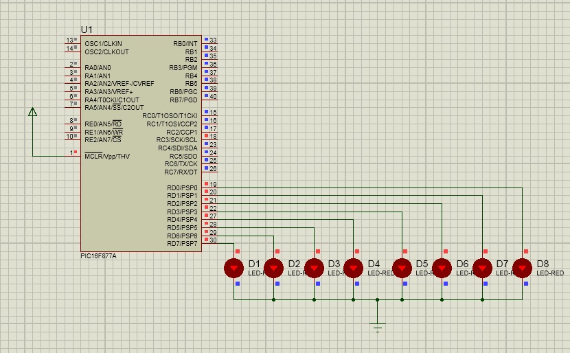 PIC PROJECTS LED blinking using Pic16f877a