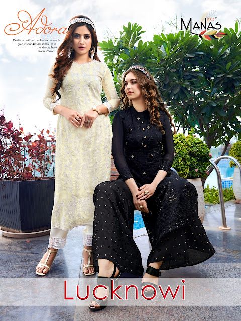 Manas Lucknowi Kurtis With palazzo Designer Collection 