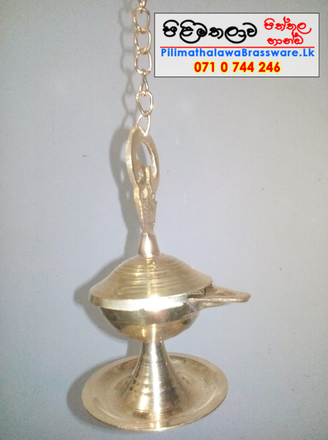 Tamil Ritual Oil Lamp with Tamil Om Symbol Ritual Oil Lamp Brass