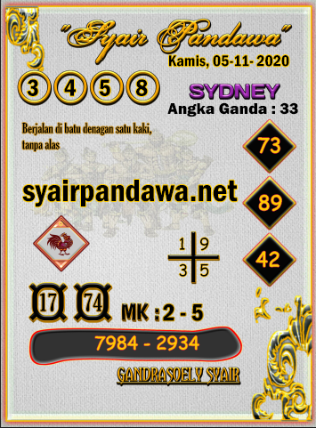 Gambar Syair Pandawa Sidney kamis 05 november 2020