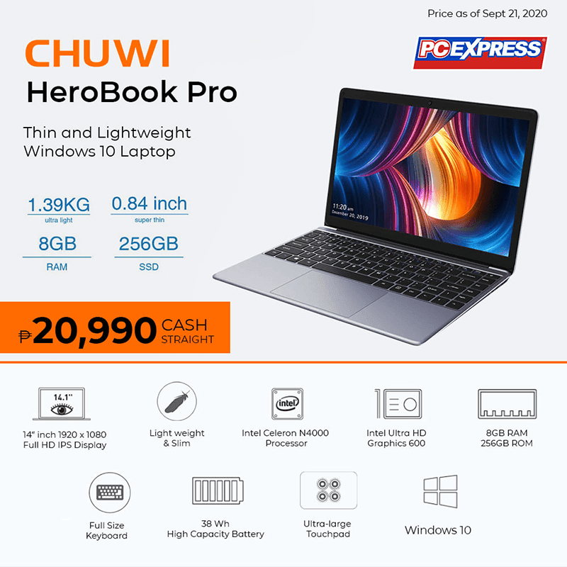 Chuwi HeroBook Pro Intel N4020 Processor, Screen Laptop –, 48% OFF