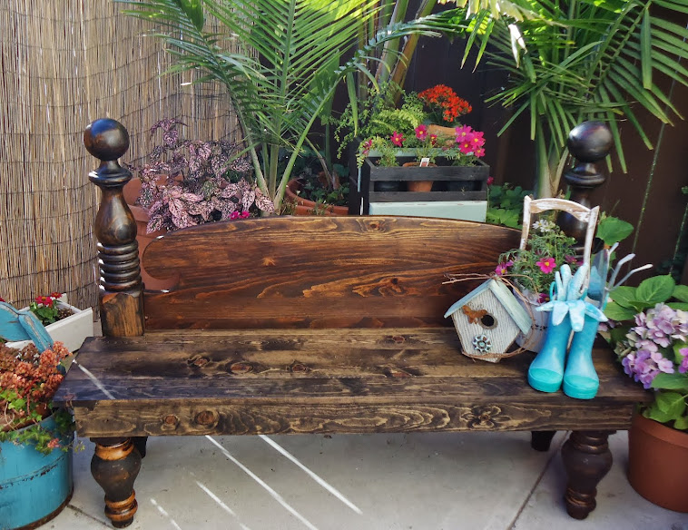 Garden Bench Using Old Footboard - $350.00 Available