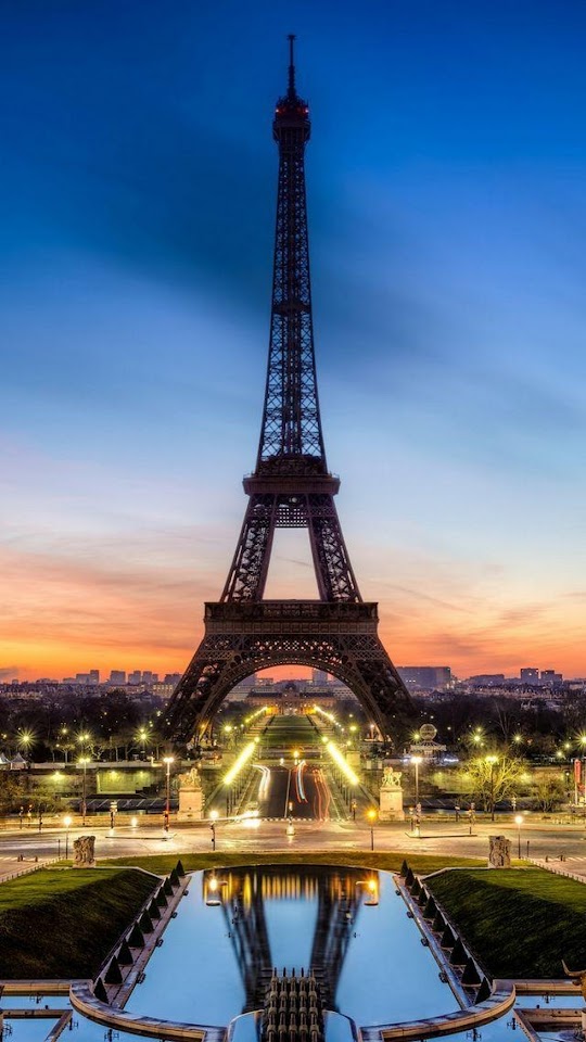   Eiffel Tower Sunset   Android Best Wallpaper