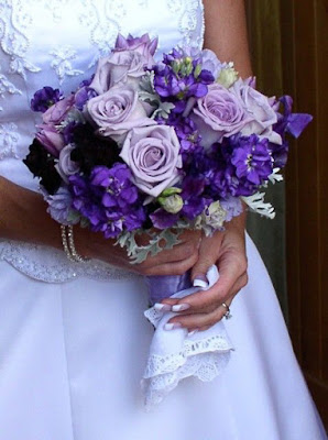 Purple lisianthus wedding flowers