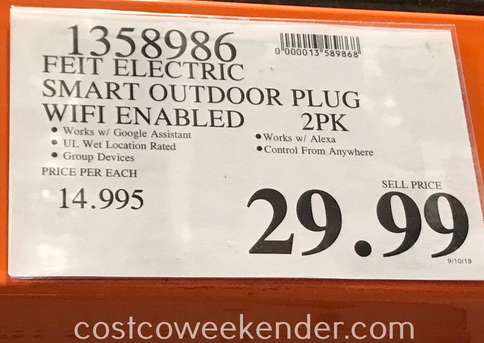 Feit Electric Dual Outlet Outdoor Smart Plug (2 pack) | Costco Weekender