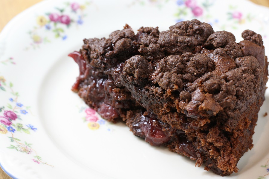 Sekundentakt: Schoko-Kirsch-Streuselkuchen