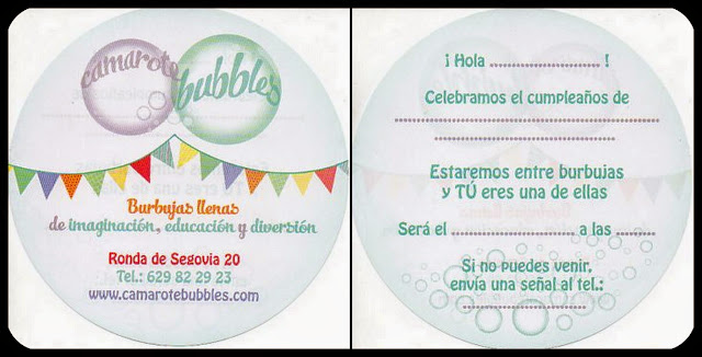 La invitación de cumpleaños de Camarote Bubbles