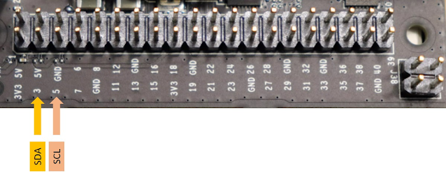 Vị trí kết nối dây SDA và SCL