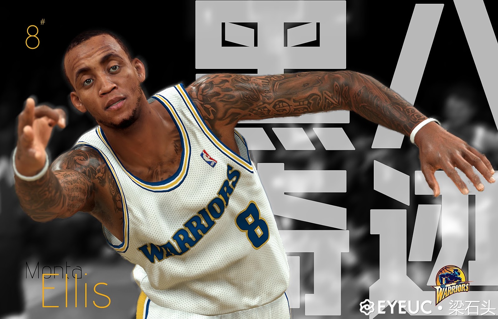 Monta Ellis Cyber Face - Tattoo Update - NBA 2K10 at ModdingWay