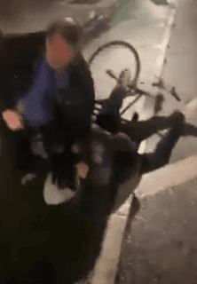 Armed NYC security caught on video assaulting bicyclist