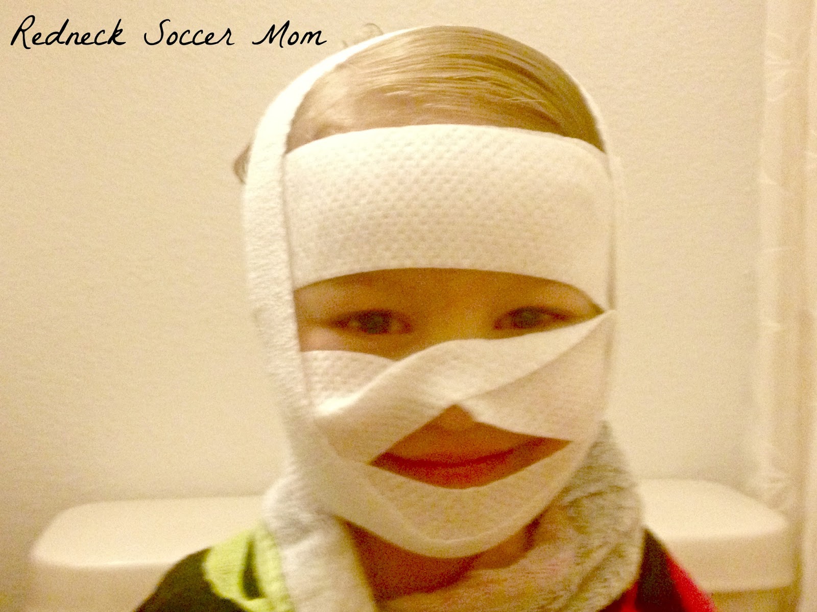 Redneck Soccer Mom Wet wrapping your face for treating eczema