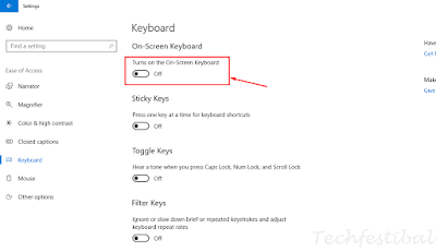 Windows 10 অন স্ক্রিন কিবোর্ড 